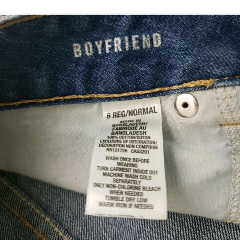 Aeropostale Sz 6 Boyfriend Real Original Denim Distressed Wash waist 32 Comfy - Picture 10 of 10